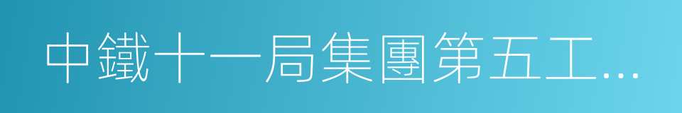 中鐵十一局集團第五工程有限公司的同義詞