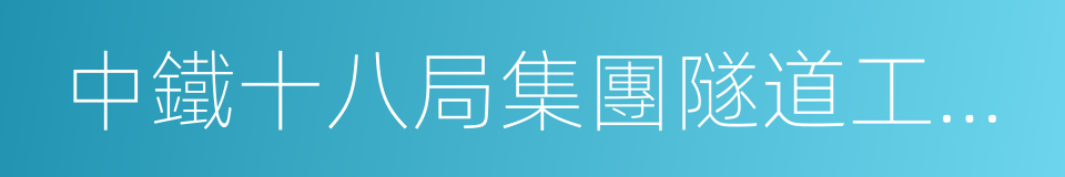 中鐵十八局集團隧道工程有限公司的同義詞