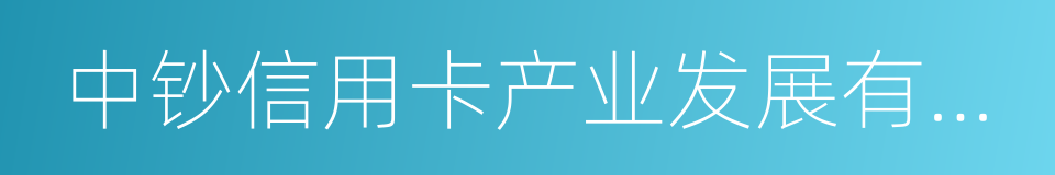 中钞信用卡产业发展有限公司的同义词