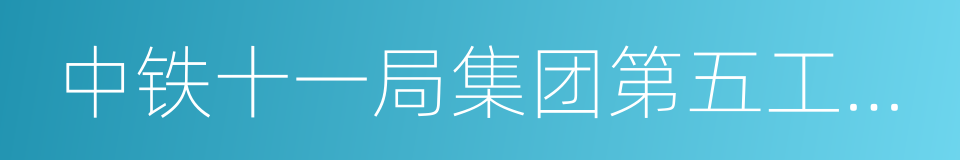 中铁十一局集团第五工程有限公司的同义词