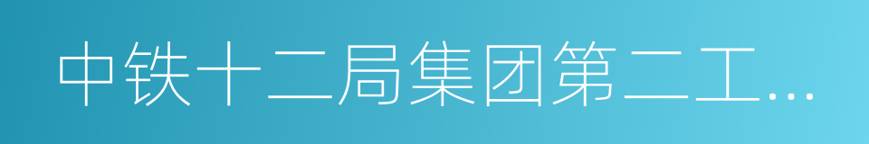 中铁十二局集团第二工程有限公司的同义词