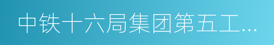 中铁十六局集团第五工程有限公司的同义词