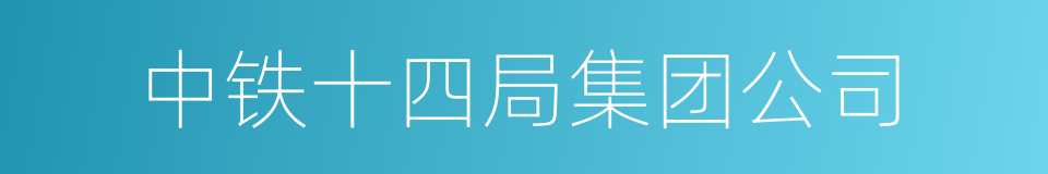 中铁十四局集团公司的同义词