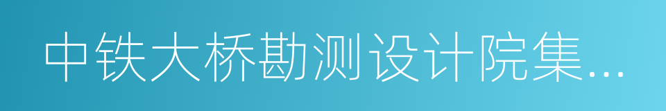 中铁大桥勘测设计院集团有限公司的同义词