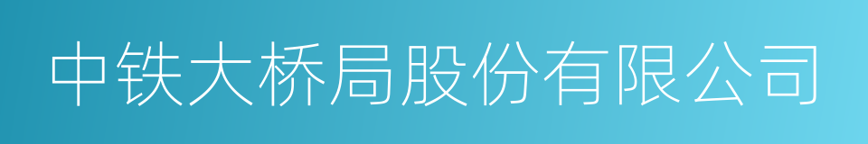 中铁大桥局股份有限公司的同义词