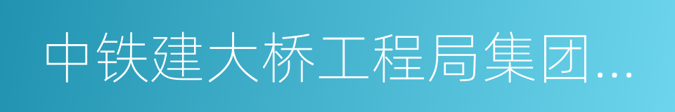 中铁建大桥工程局集团第四工程有限公司的同义词