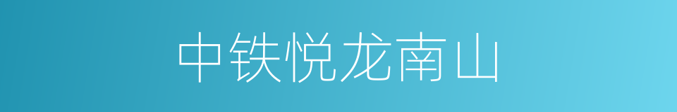 中铁悦龙南山的同义词