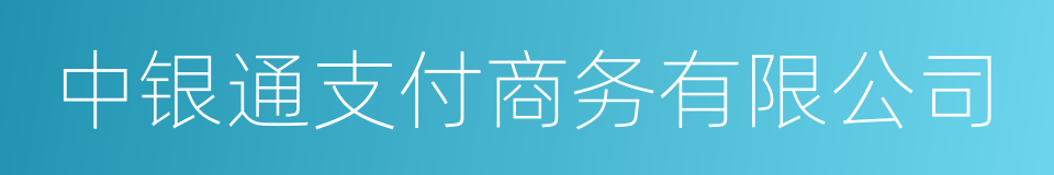 中银通支付商务有限公司的同义词