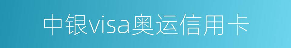 中银visa奥运信用卡的同义词