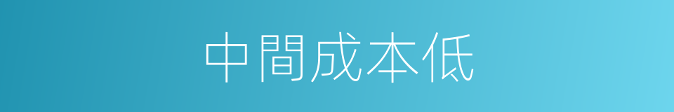 中間成本低的同義詞