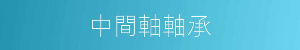 中間軸軸承的同義詞