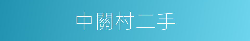 中關村二手的同義詞