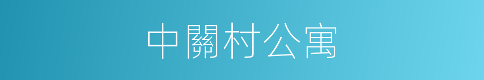 中關村公寓的同義詞