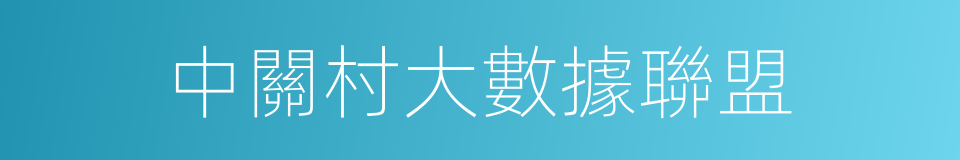 中關村大數據聯盟的同義詞