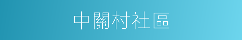 中關村社區的同義詞