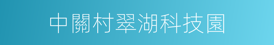 中關村翠湖科技園的同義詞