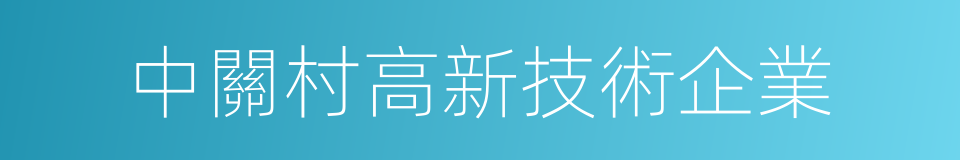 中關村高新技術企業的同義詞