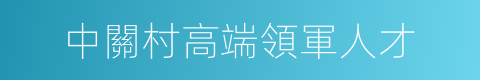 中關村高端領軍人才的同義詞