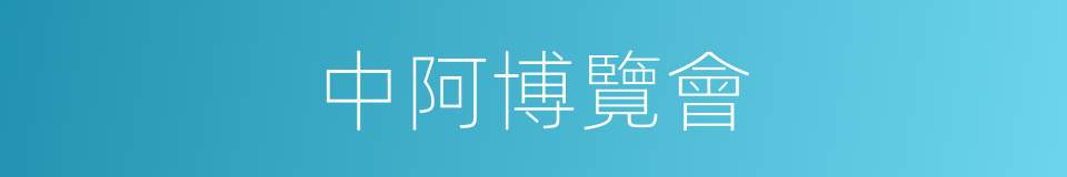 中阿博覽會的同義詞