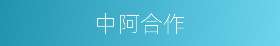中阿合作的同义词