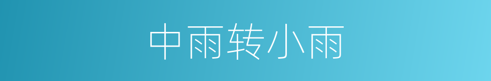 中雨转小雨的同义词