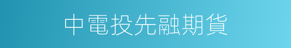 中電投先融期貨的同義詞
