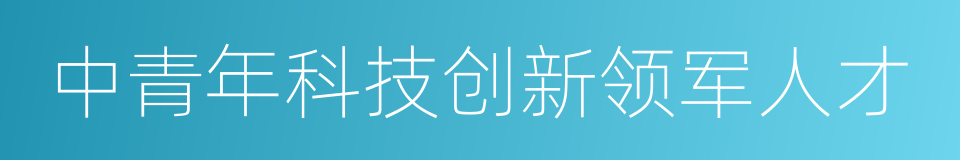 中青年科技创新领军人才的同义词