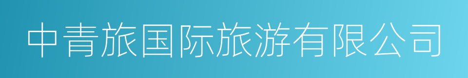 中青旅国际旅游有限公司的同义词