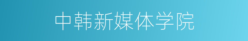 中韩新媒体学院的同义词