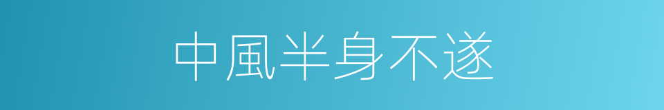 中風半身不遂的同義詞