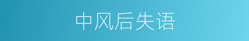 中风后失语的同义词