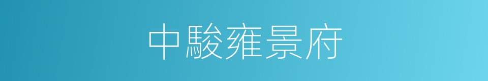 中駿雍景府的同義詞