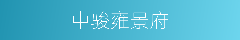 中骏雍景府的同义词