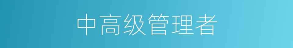 中高级管理者的同义词