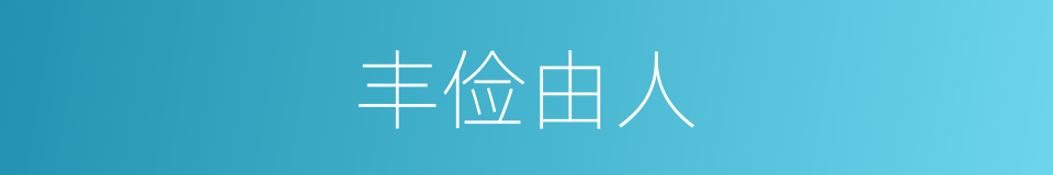 丰俭由人的意思