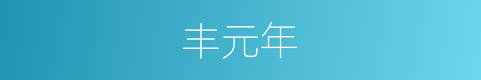 丰元年的同义词