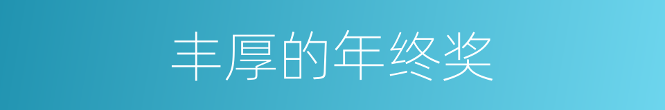 丰厚的年终奖的同义词
