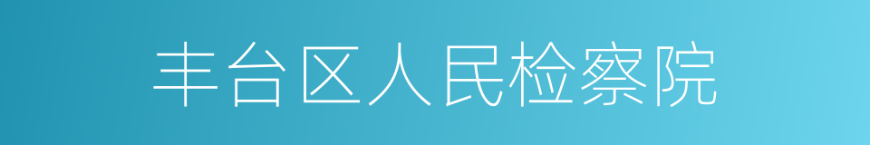 丰台区人民检察院的同义词