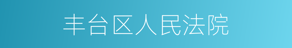 丰台区人民法院的同义词