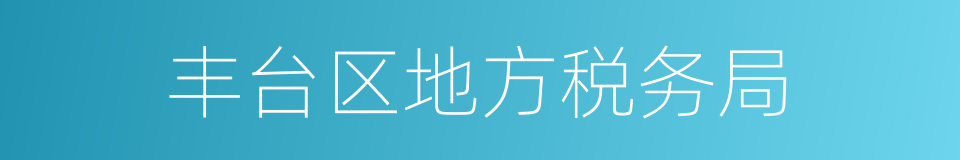 丰台区地方税务局的同义词