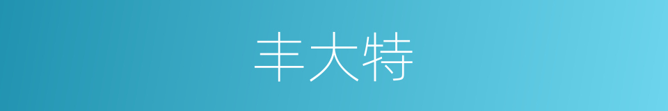 丰大特的意思
