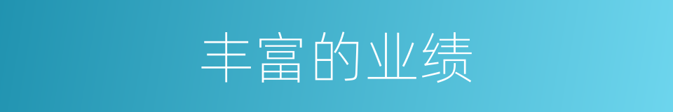 丰富的业绩的同义词