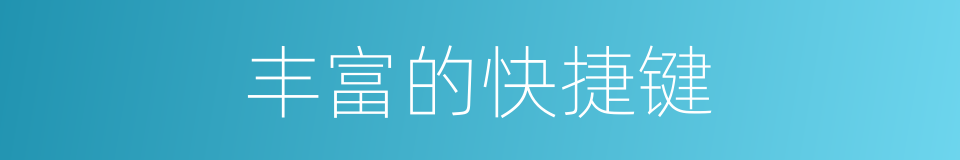 丰富的快捷键的同义词