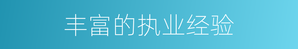 丰富的执业经验的同义词