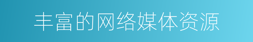 丰富的网络媒体资源的同义词