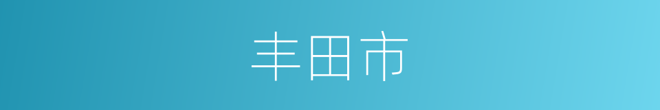 丰田市的同义词