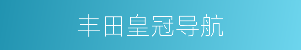 丰田皇冠导航的同义词