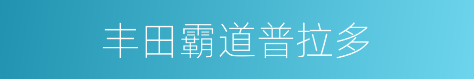 丰田霸道普拉多的同义词