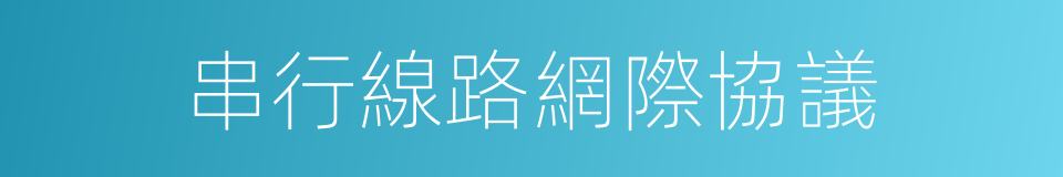 串行線路網際協議的同義詞