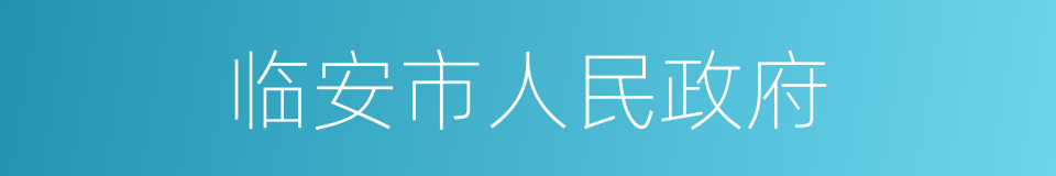 临安市人民政府的同义词